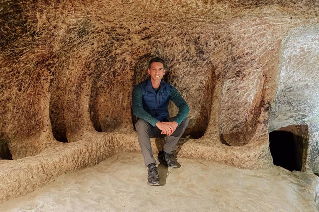 Jared Dillingham in an underground city in Cappadocia, Turkey