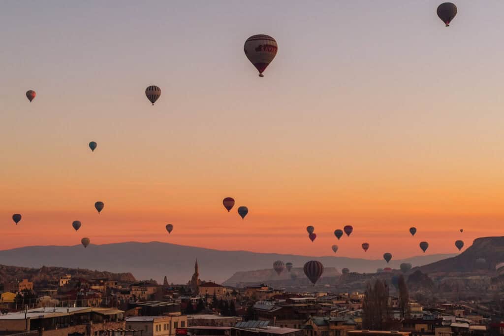 Sunrise hot air balloons from Carus Cappadocia