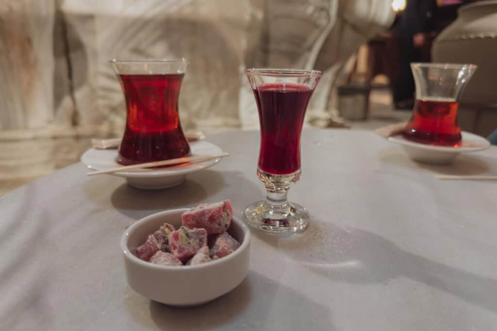After your scrub down at the hamam, you'll enjoy tea and Turkish delights