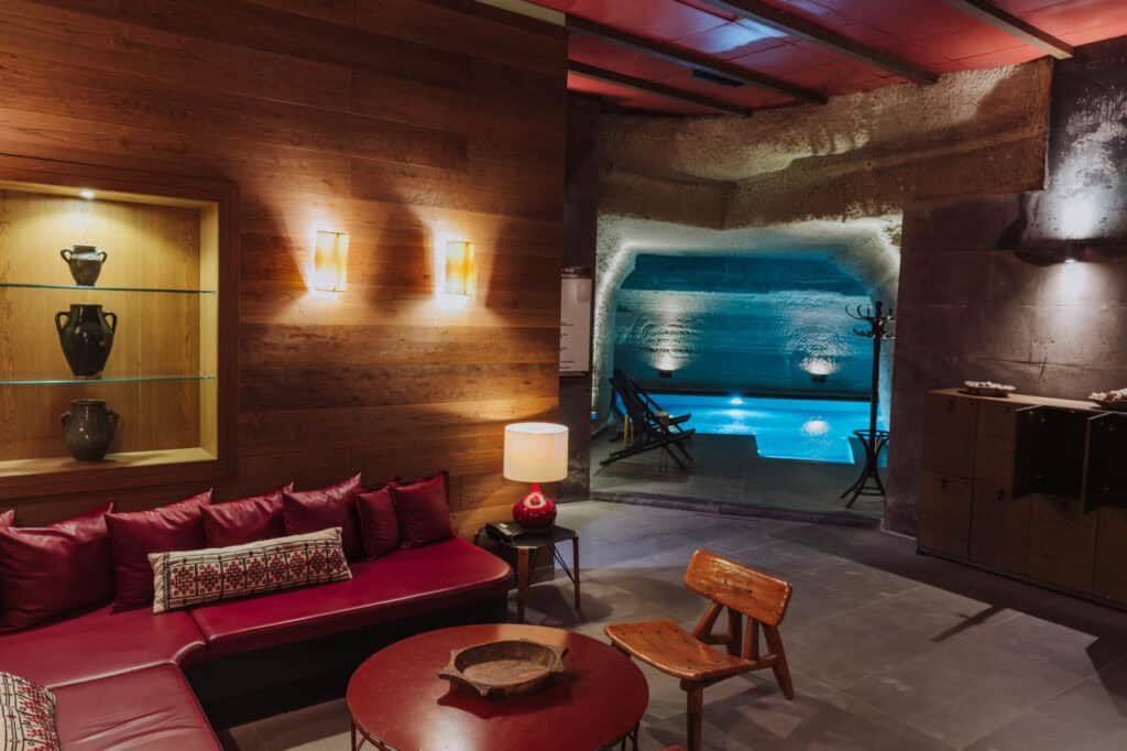 The spa area inside Carus Hotel