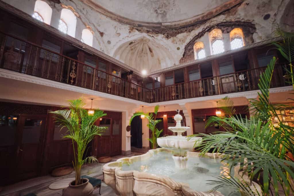 The interior of the historic Turkish bath house Cagaloglu Hamam