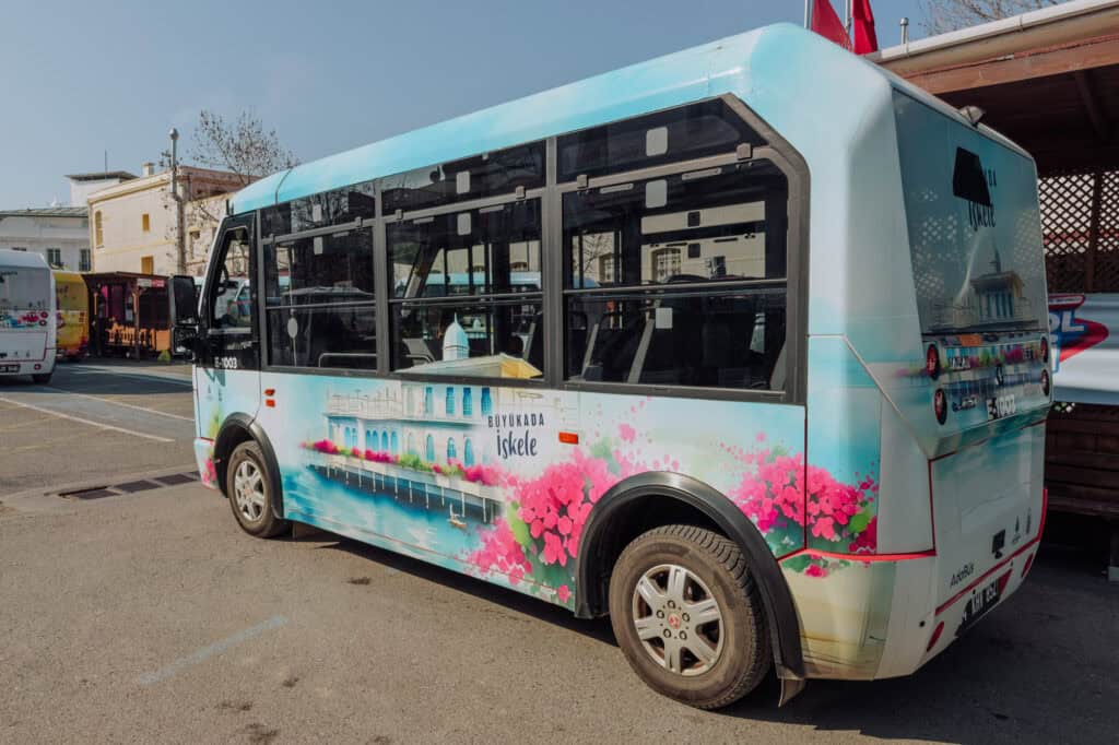 An electric. bus on Buyukada