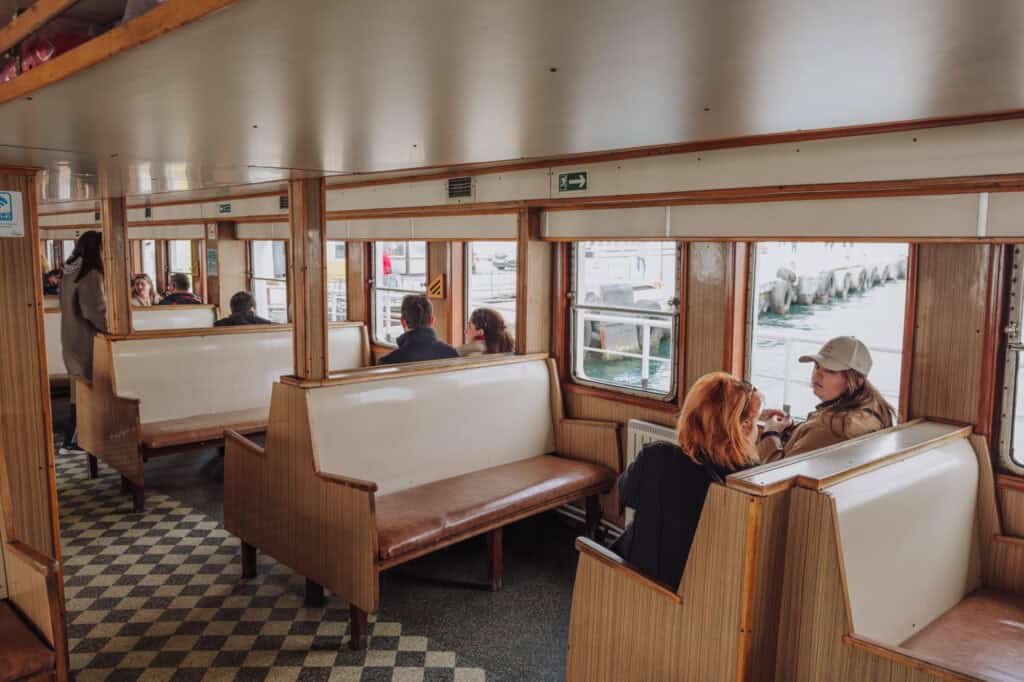 Inside the ferry in Istanbul