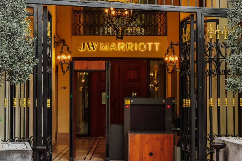 A metal detector at a hotel in Istanbul Turkey