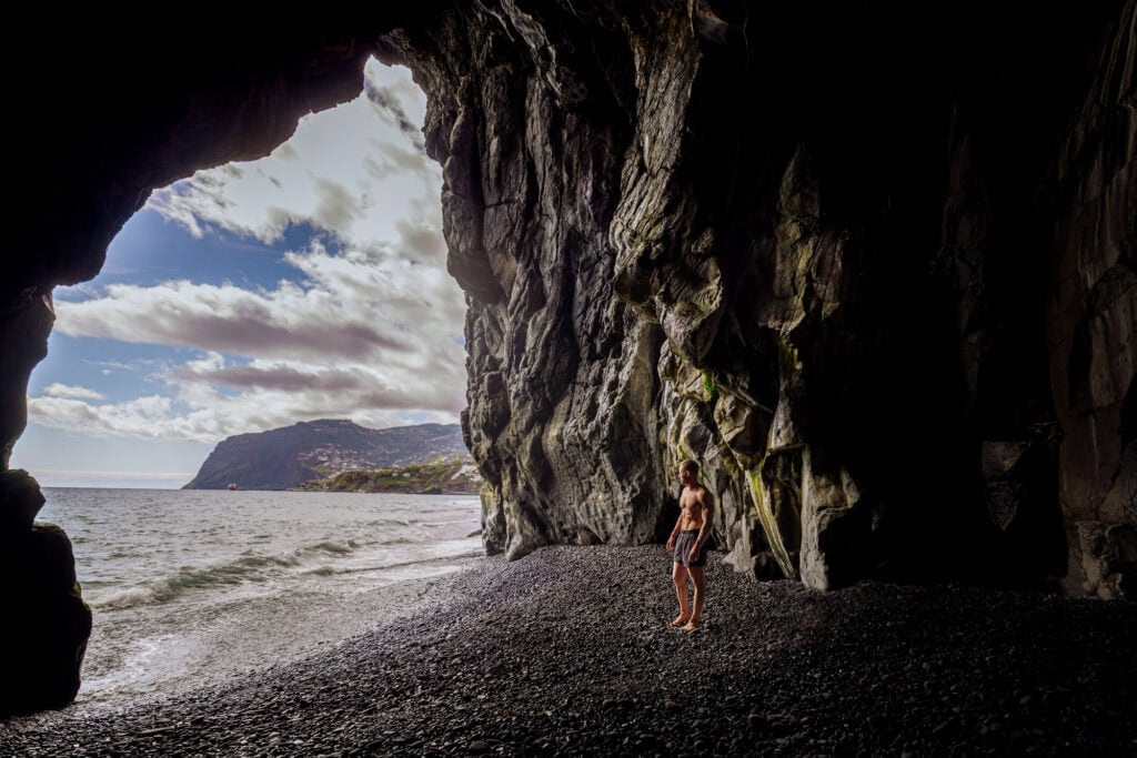 The cave at Praia Formosa in Funchal