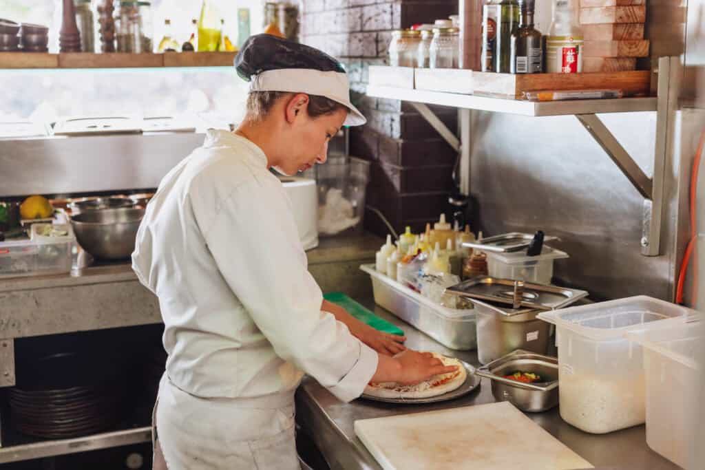 A chef at Trapiche, a restaurant at the Saccharum Resort