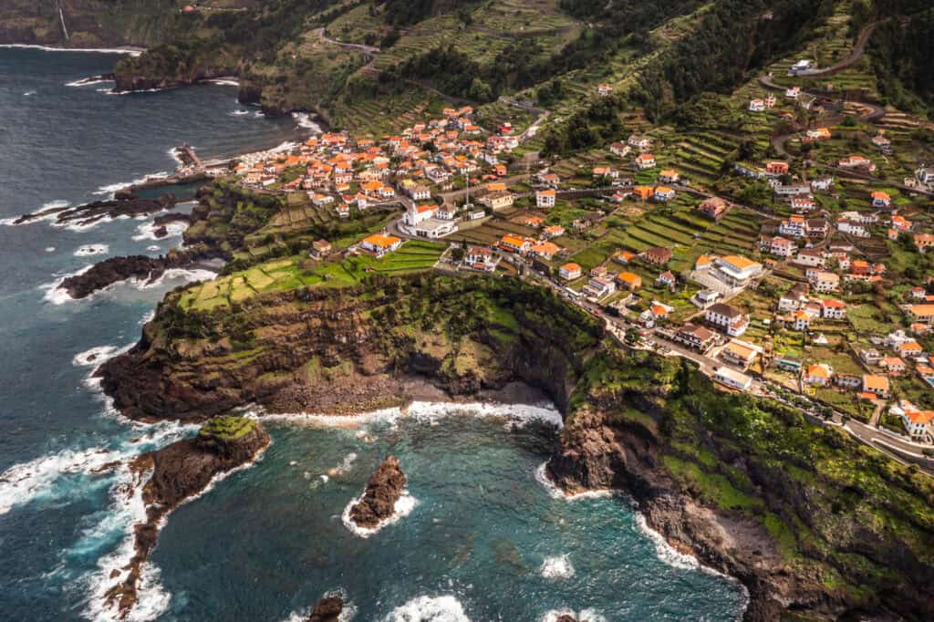 Seixal, Madeira - an aerial drone view