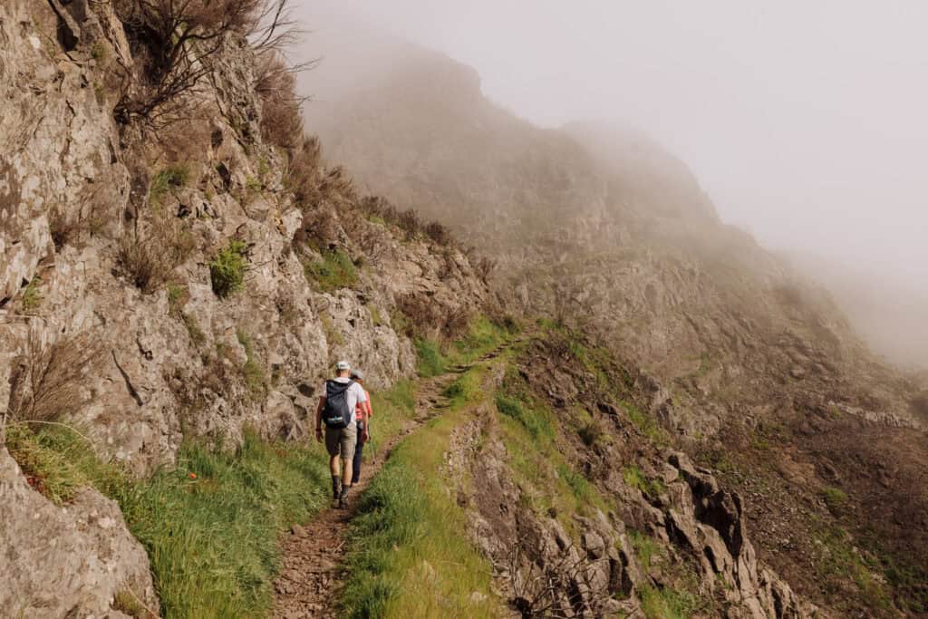 Hikers on a trail in Madeira