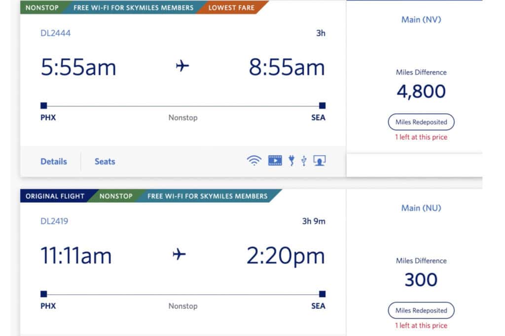 Air miles redeposited after price drops