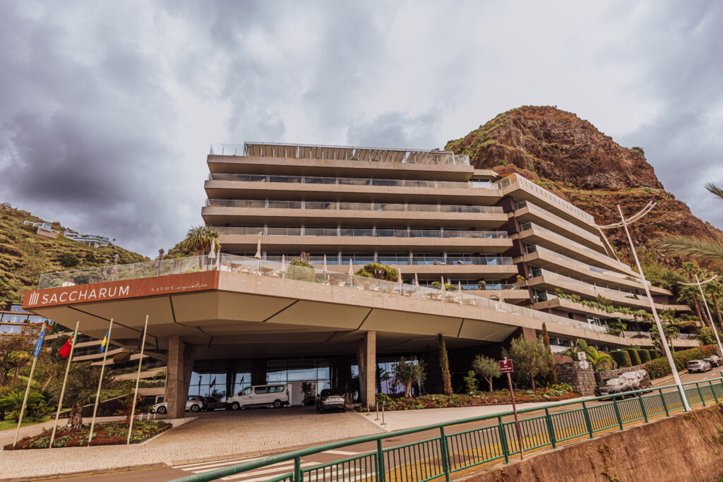 The entrance to the Saccharum Resort & Spa