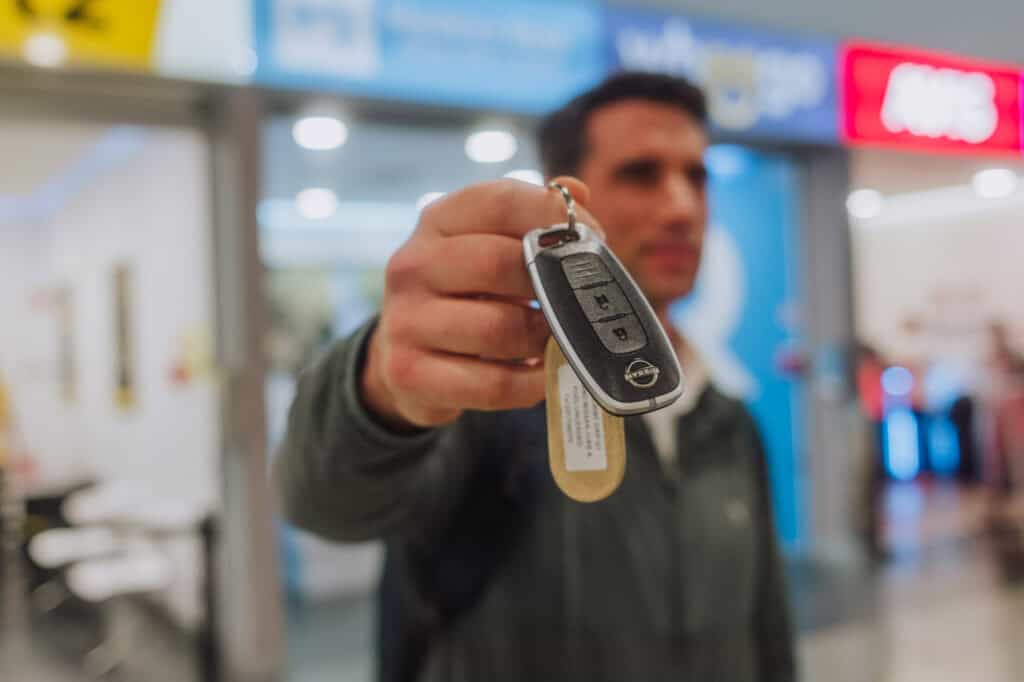 Rental car keys on Madeira