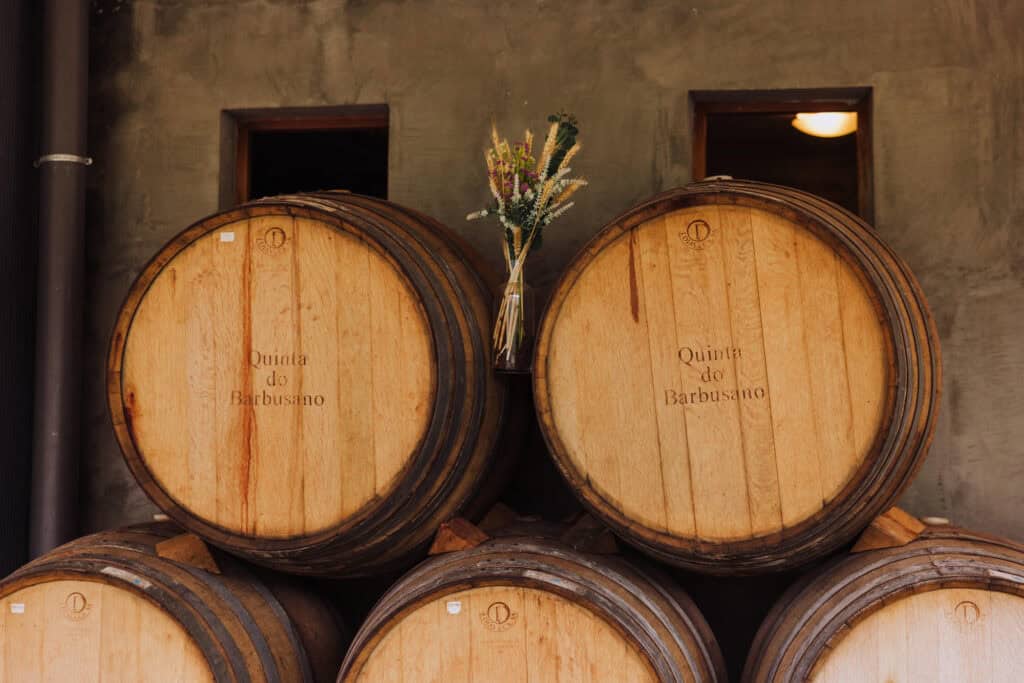 Wine barrels at Quinta do Barbusano