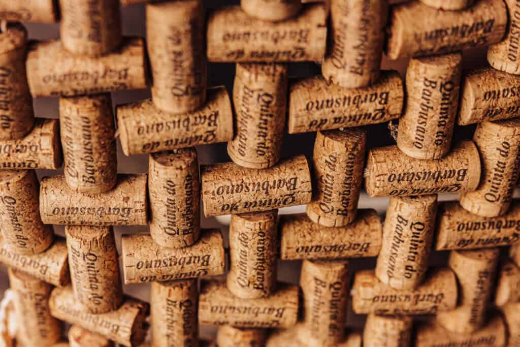 Corks from bottles of wine at a vineyard on Madeira