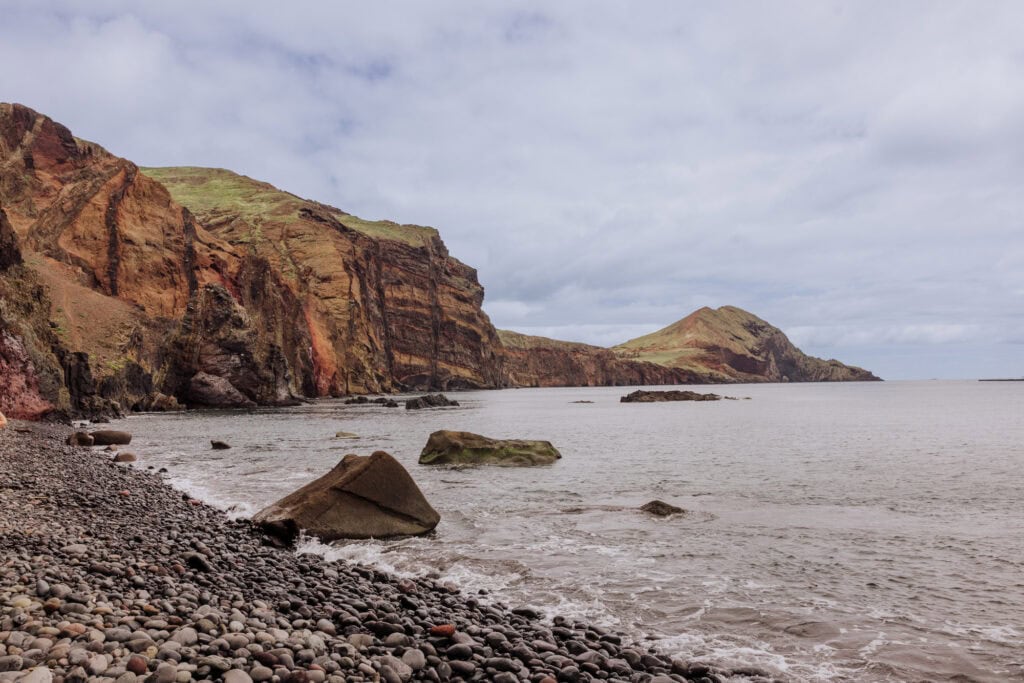 The rocky beach on Madeira's Sao Lourenco