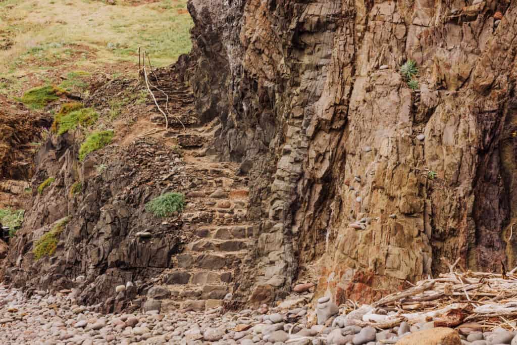 The trail at Sao Lourenco that leads down to a rocky beach