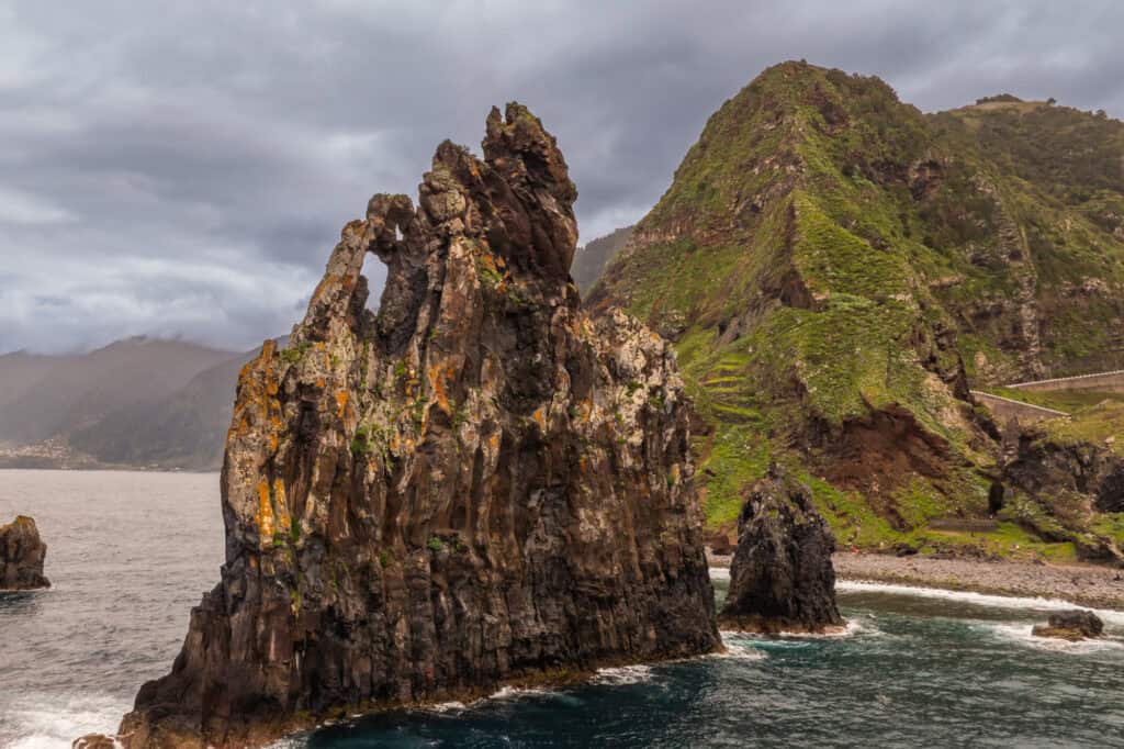 Ribeira da Janela: jagged rocks off the coast of Madeira