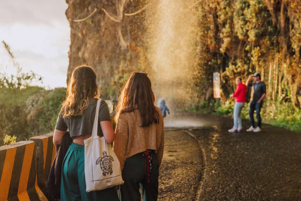 The crowd at Cascata dos Anjos on Madeira