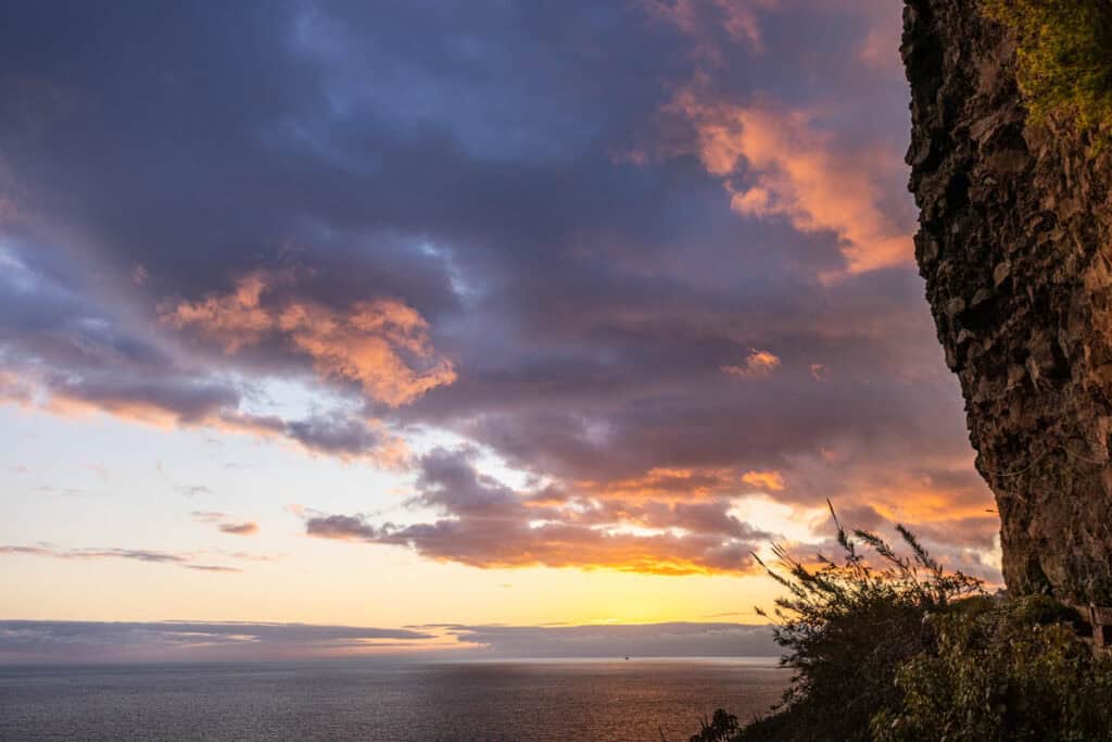 Sunset on Madeira's southern coast