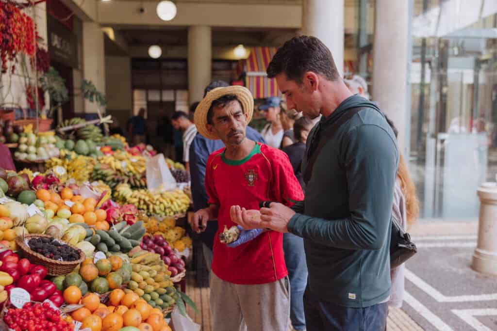 Jared Dillingham at a market in Funchal Madeira in May