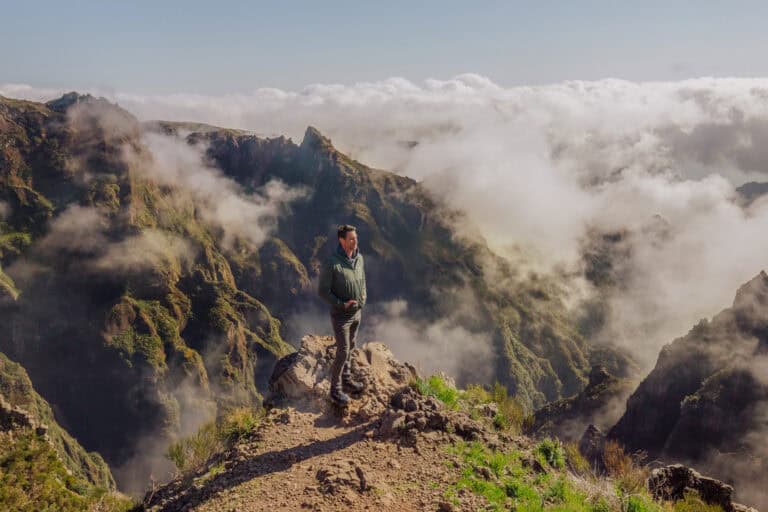 Jared Dillingham hiking Pico do Areeiro on Madeira