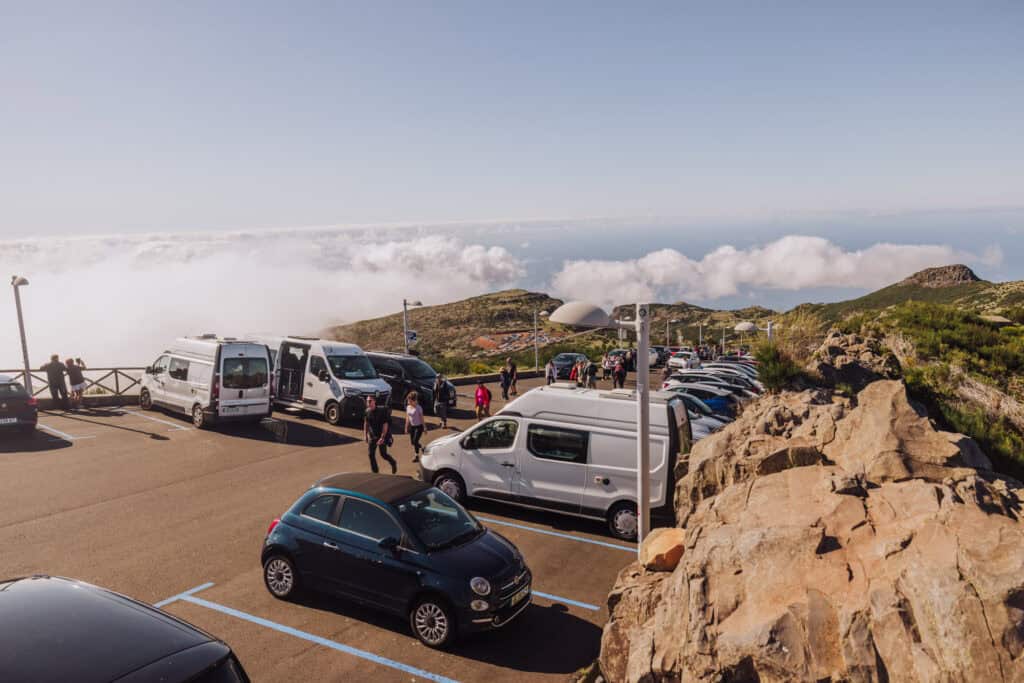 Another parking lot for the Stairway to Heaven PR1 hike on Madeira