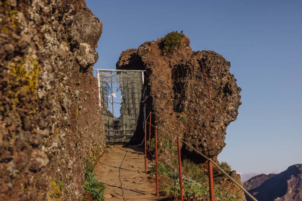 The gate and closure of the Stairway to Heaven trail on madeira