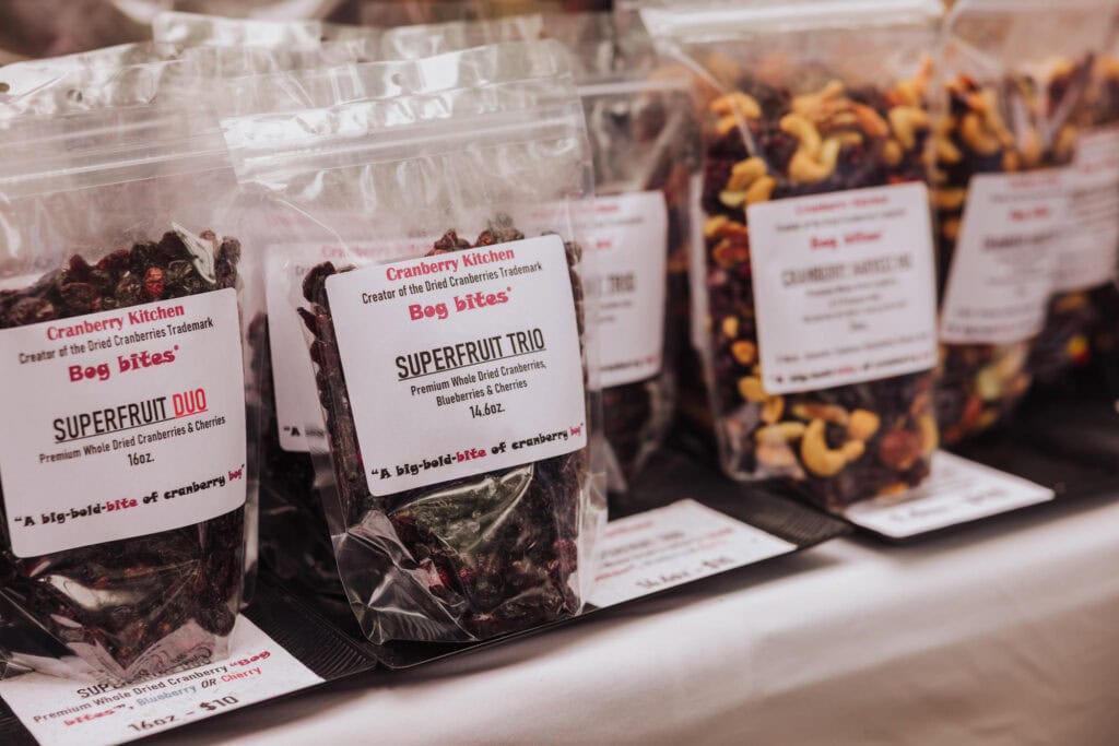 Dried cranberries for sale at the market