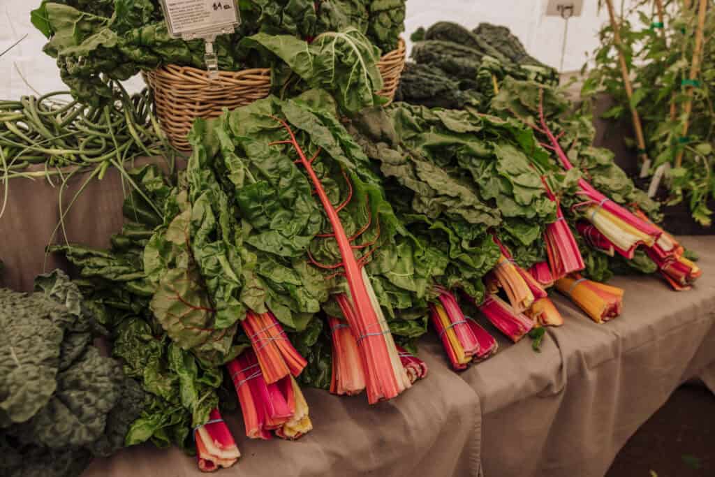 Leafy greens for sale at the market