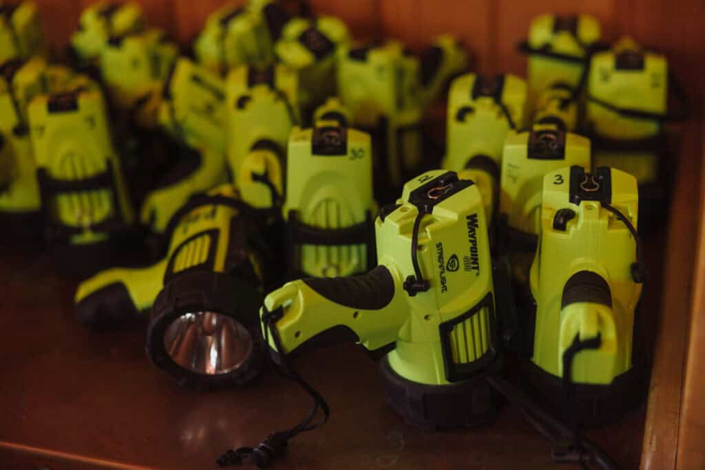 Flashlights to rent or buy to explore the cave