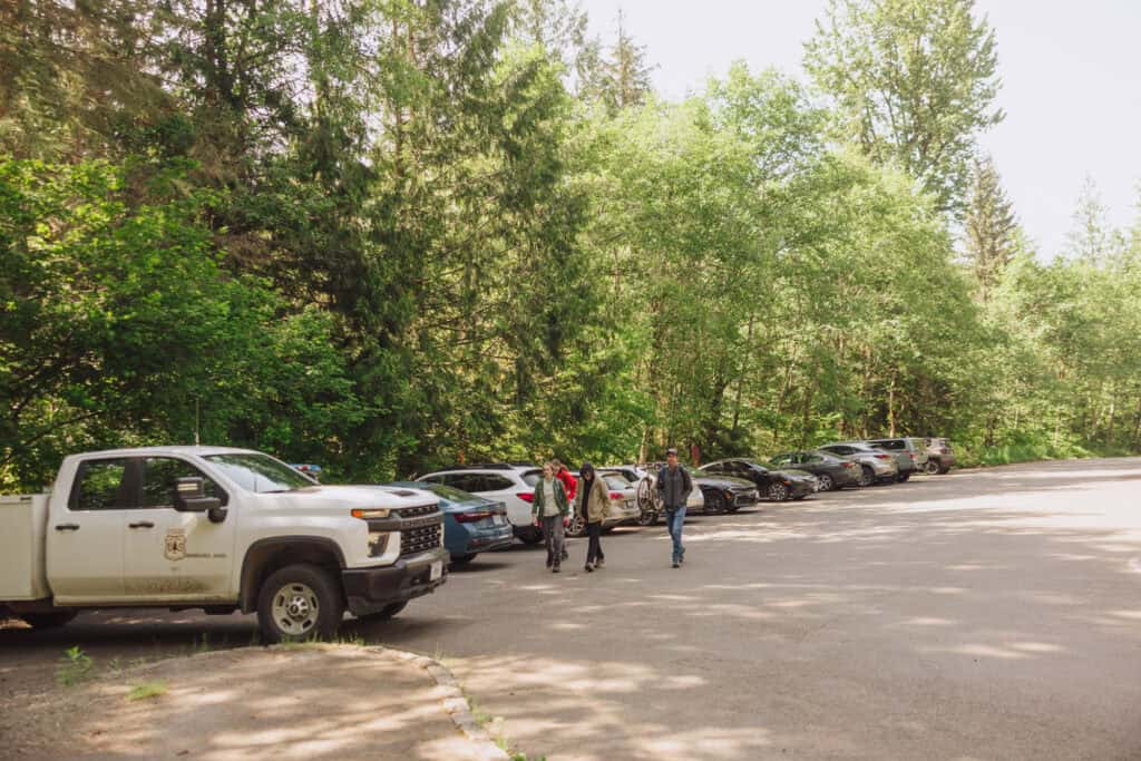 The Ape Cave parking lot