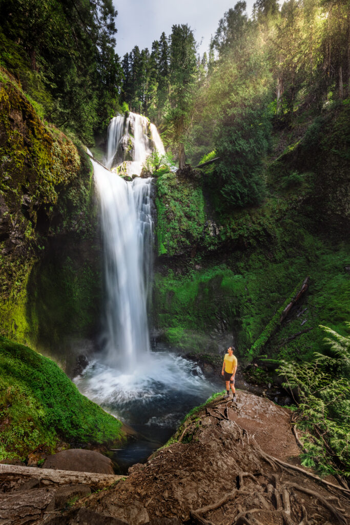 Jared Dillingham at Falls Creek Falls in Washington, a good day trip from Vancouver