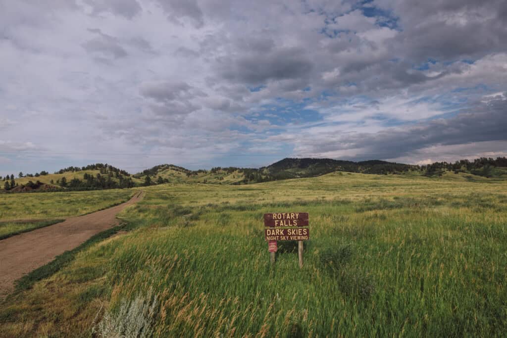 Dark Skies Montana sign near Havre