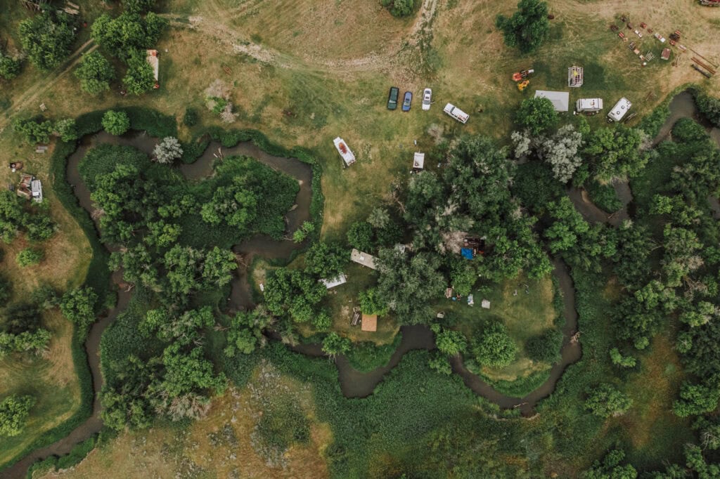 Camping along the creek in Havre, MT