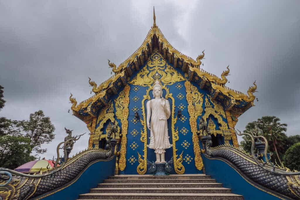 An entrance to the Blue Temple in Thailand