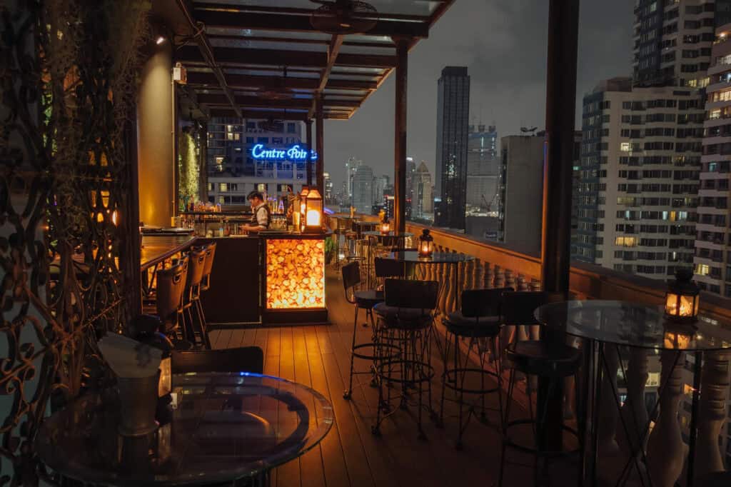 The Speakeasy rooftop bar at the Hotel Muse