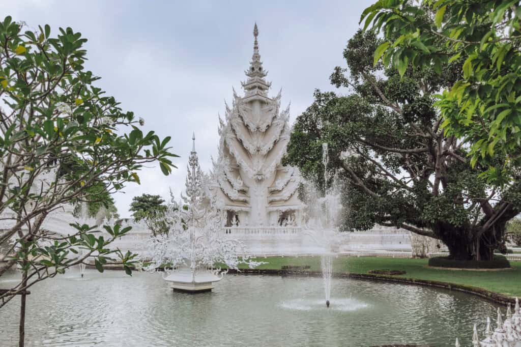 The fountains at Chiang Rai's Wat Rong Khun