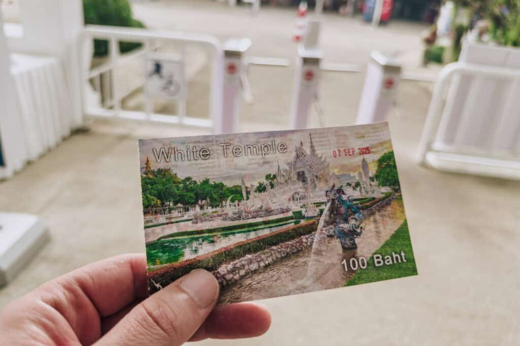 A ticket to the White Temple in Thailand