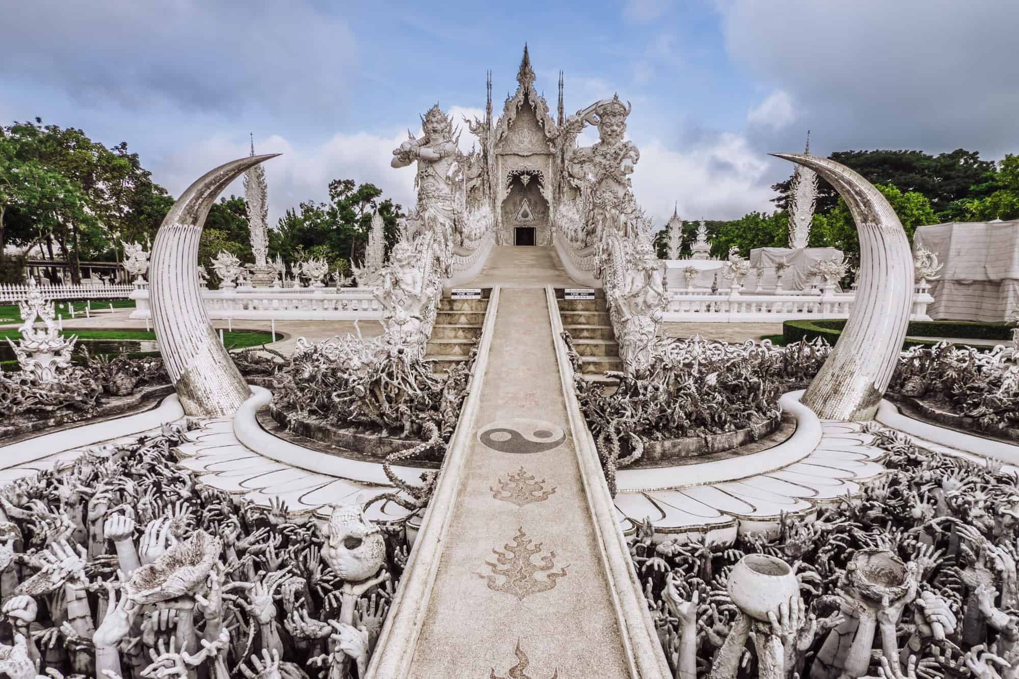 The bridge to the White Temple in Thailand