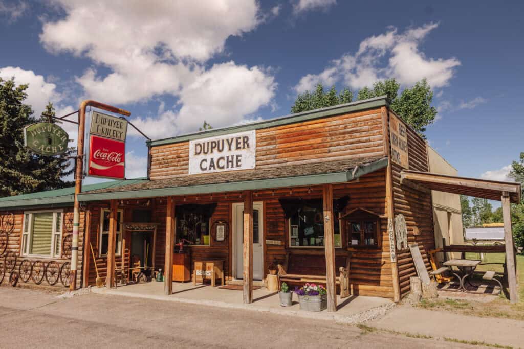 Exterior of the Dupuyer Cache store in Montana