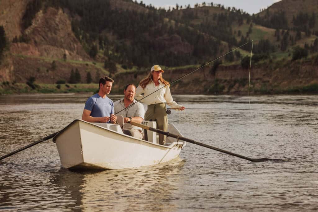 Jason and Jennifer Newmack, fly fishing on the Missouri River