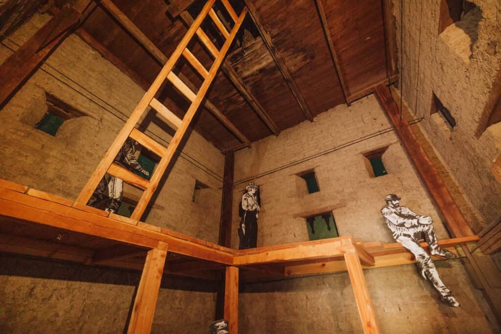 Inside the original block house at Fort Benton