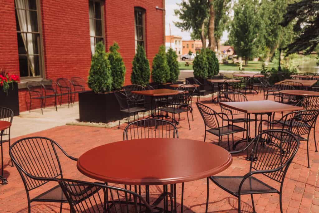 Dining on the patio at the Union Grille in Fort Benton, MT