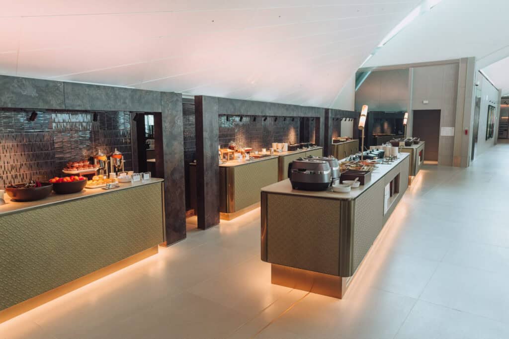 The food option from the chefs at the renovated KAL Prestige Class Lounge at Incheon