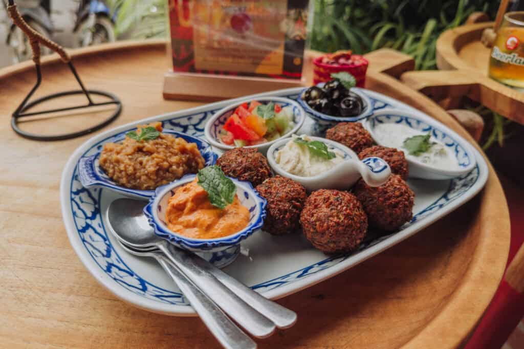 Happy hour appetizers -vegetarian food in Luang Prabang