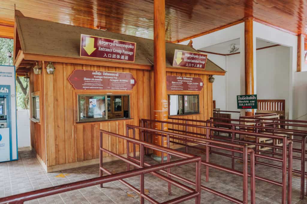The ticket booth for the waterfall near Luang Prabang