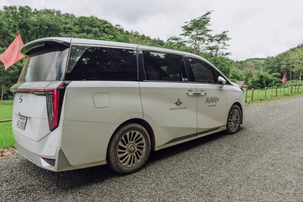 A van, which you can hire for day trips from Luang Prabang