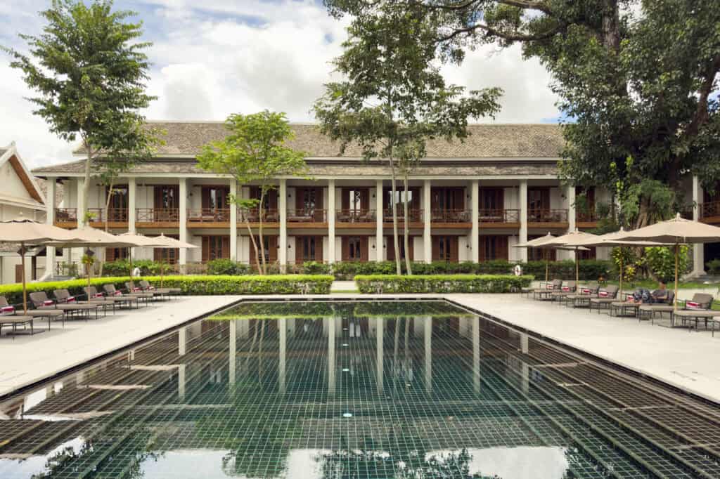 The pool at the Avani Hotel in Luang Prabang