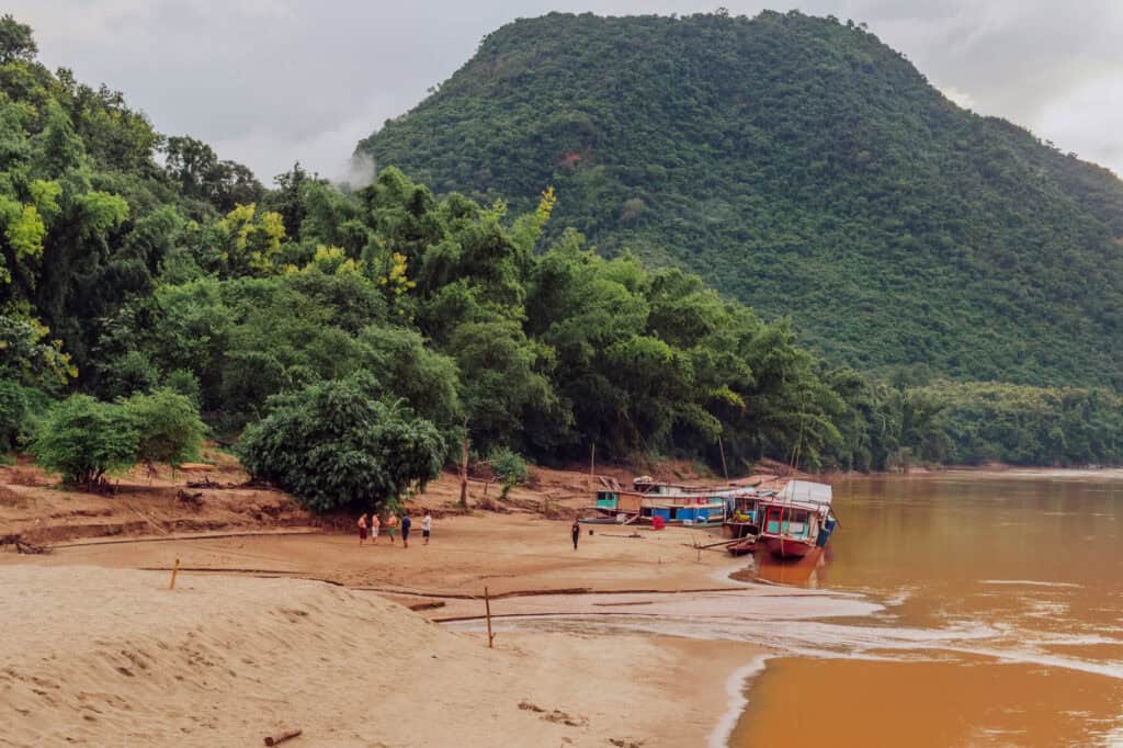A village along the Mekong River in Laos