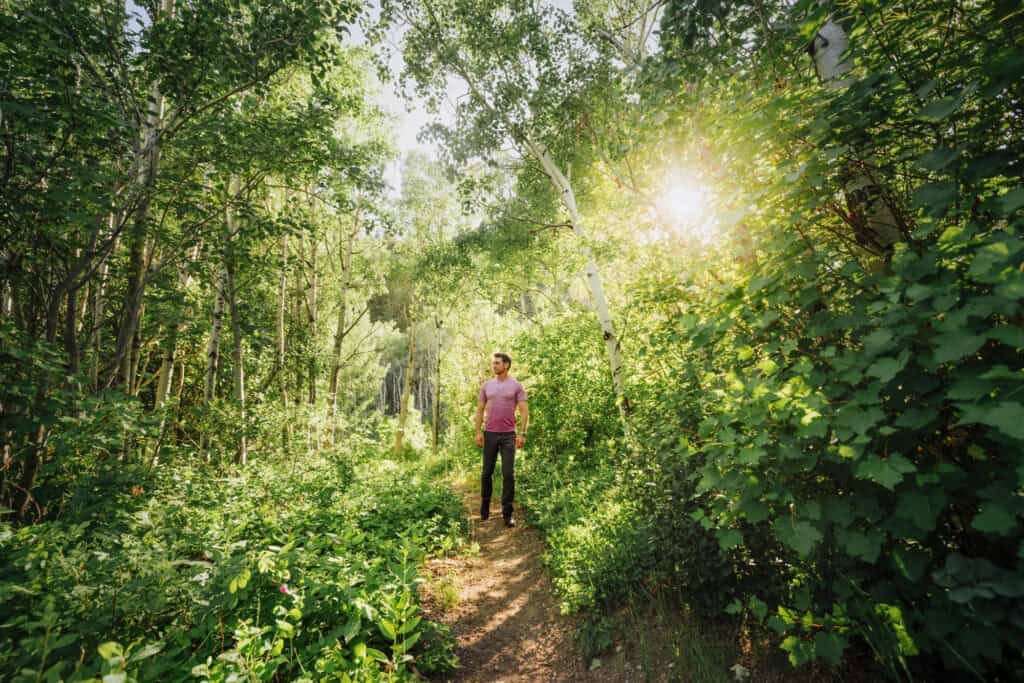 Jared Dillingham hiking near Dupuyer, MT