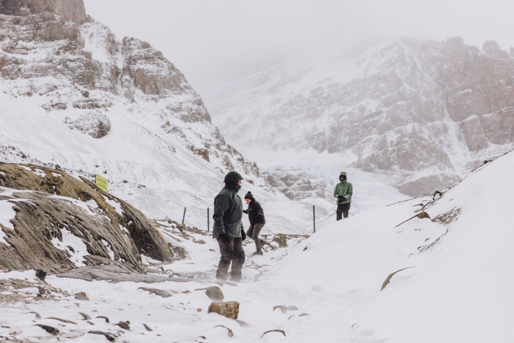 Hikers at the Athabasca Glacier